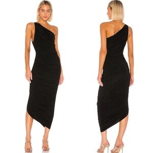 NORMA KAMALI Diana One-Shoulder Gown in Black Size Medium/38